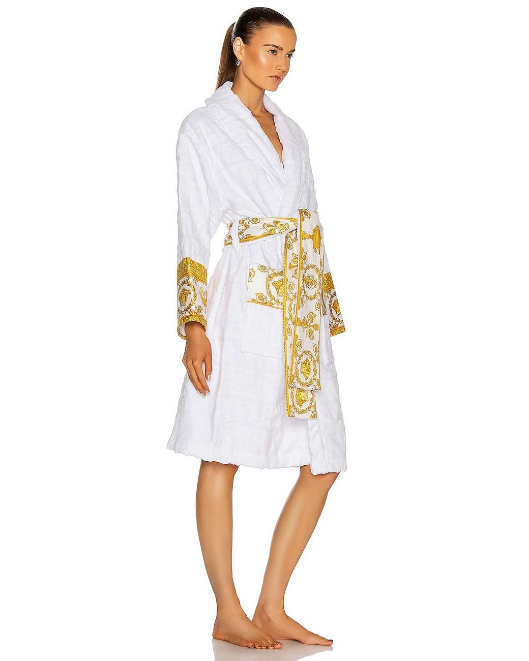 versace robe womens white,OFF