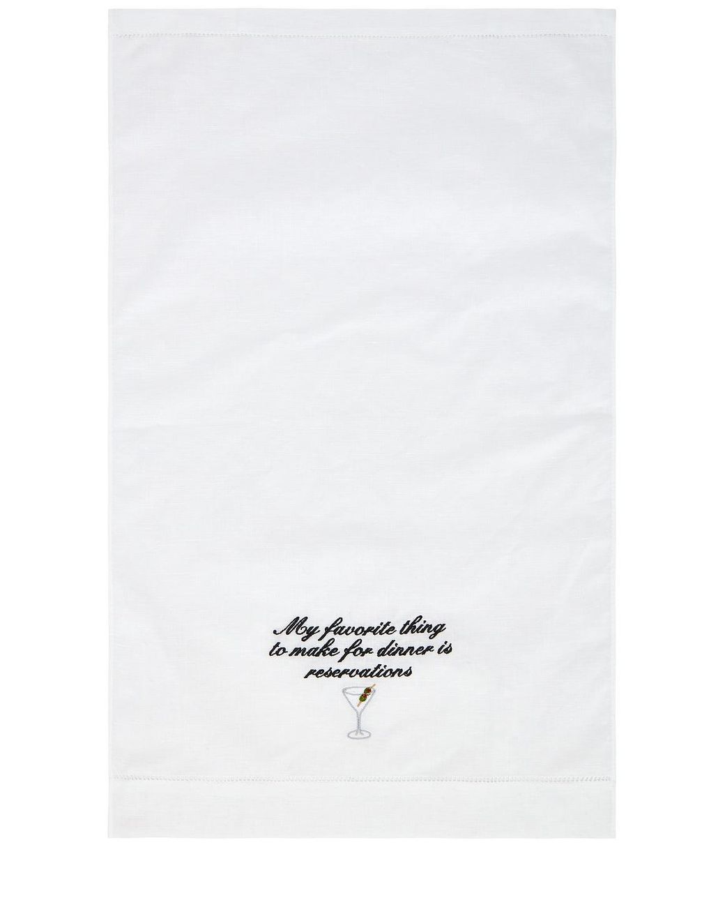 Abode White Dinner Reservations Tea Towel