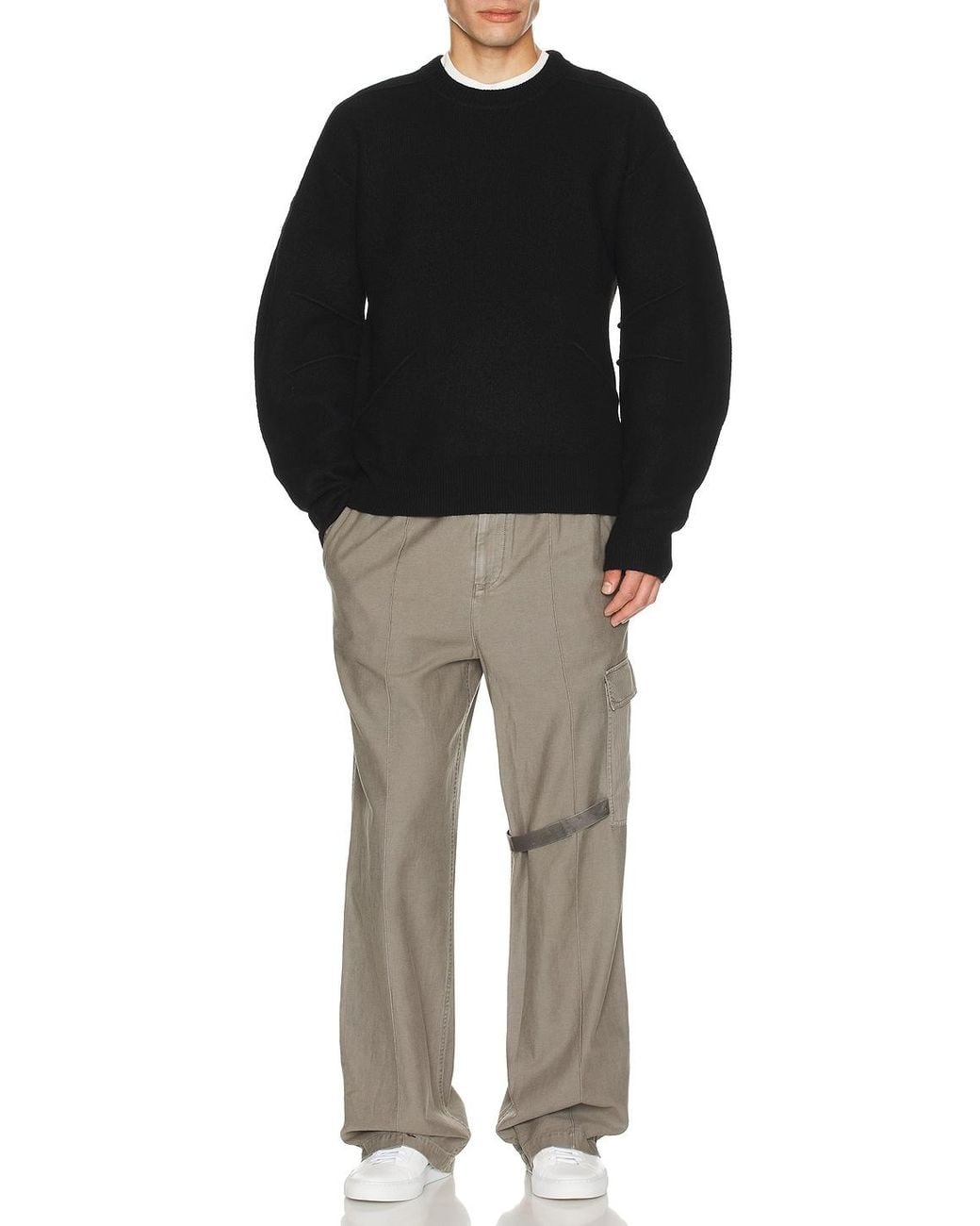 Helmut Lang Black Boiled Crew Sweater for men