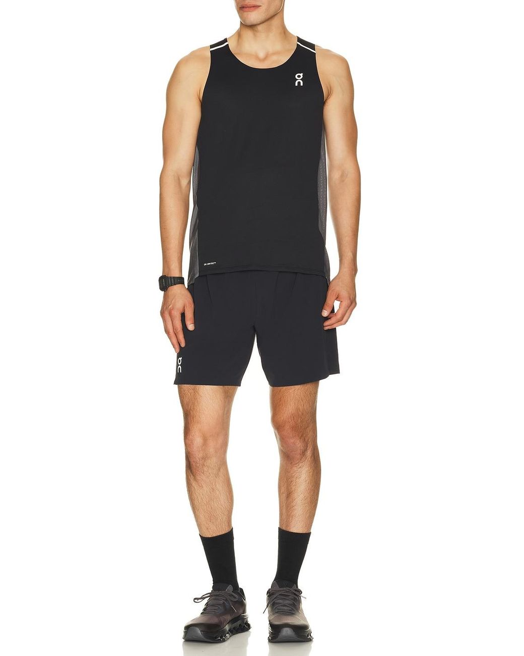 On Shoes Black Performance Tank for men