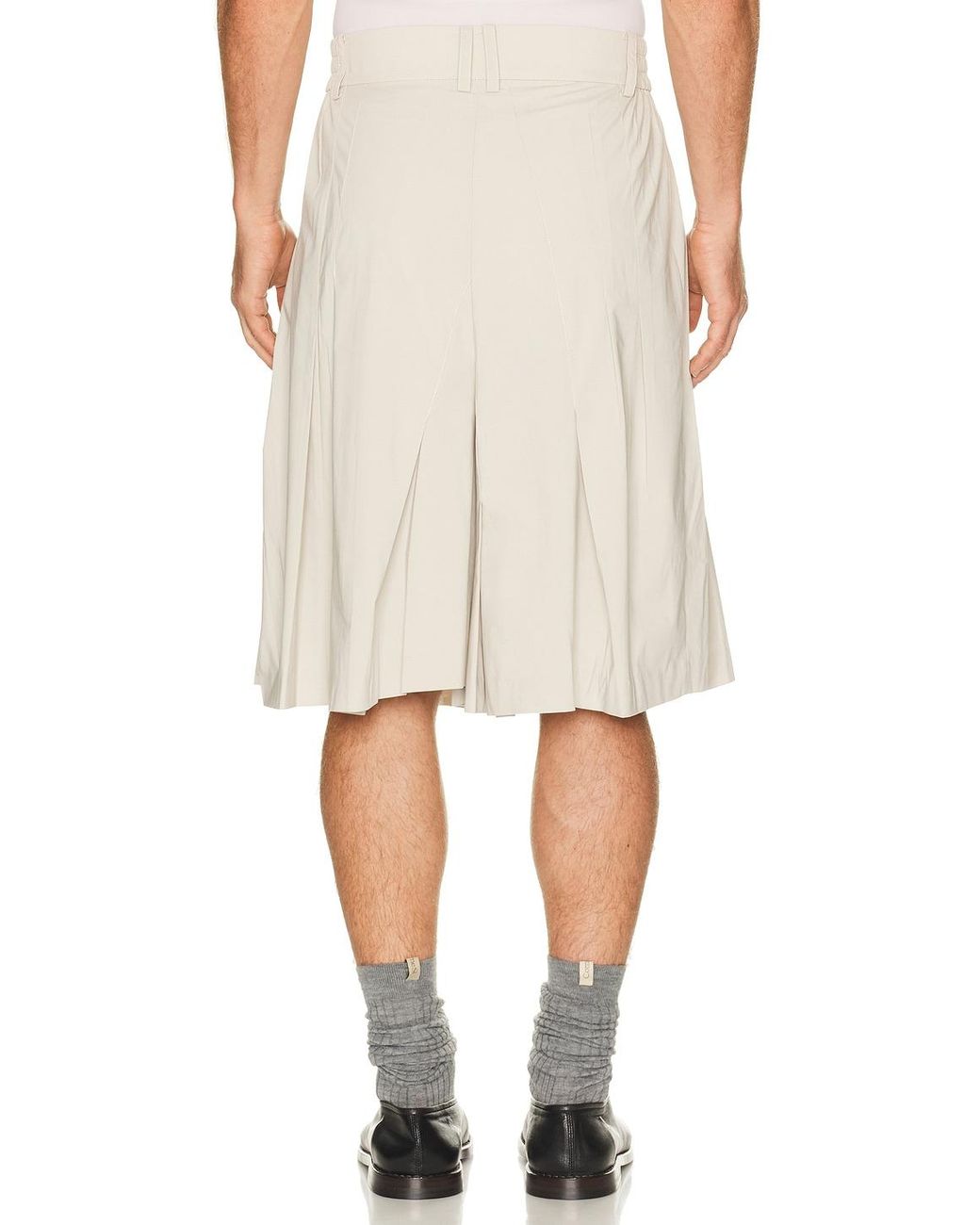 Feng Chen Wang Natural Irregular Pleats Shorts for men
