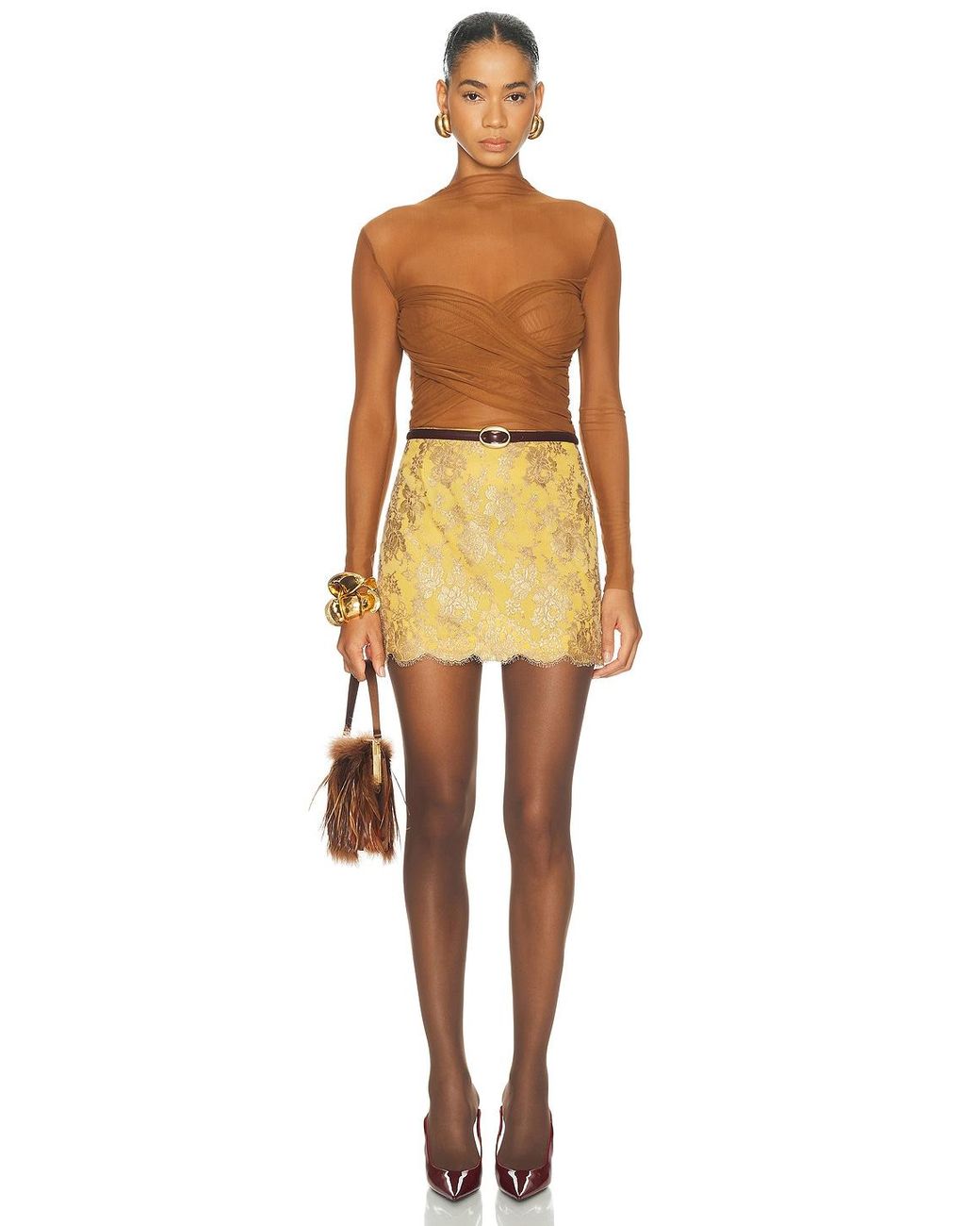 SER.O.YA Yellow Saffy Mesh Top