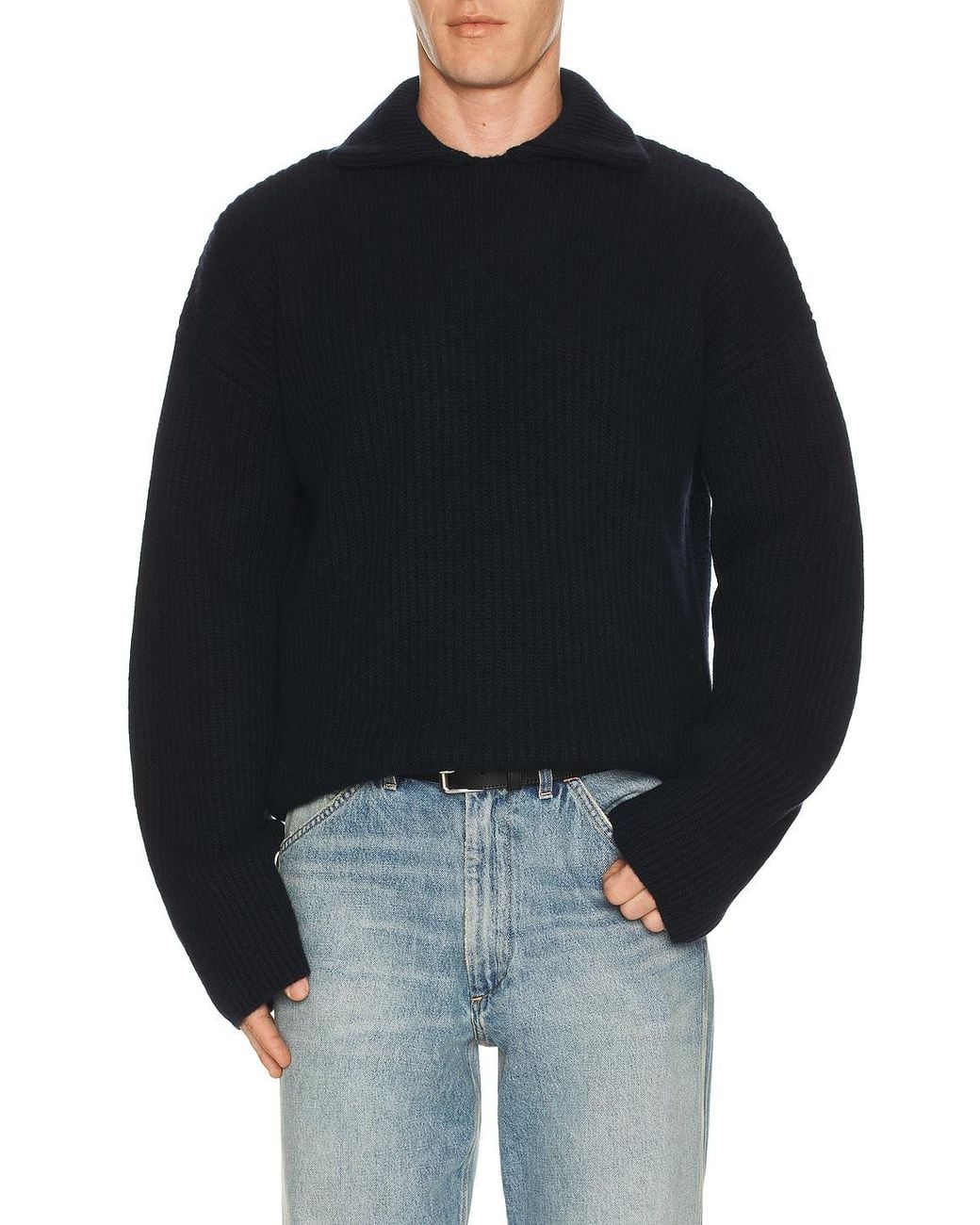A.P.C. Black Pull Long Sleeve Polo for men