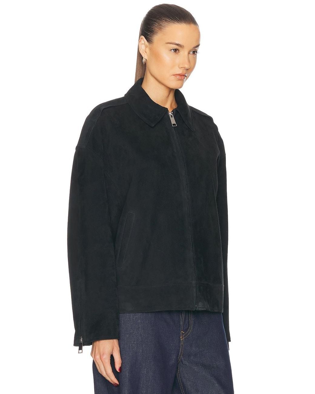 GRLFRND Blue Alek Suede Jacket