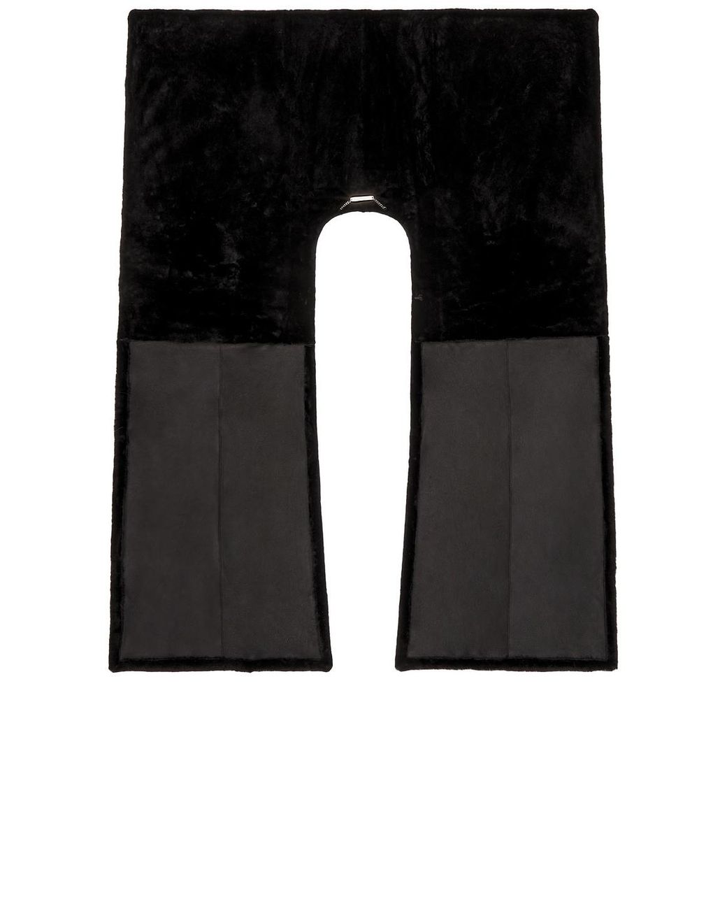 Nour Hammour Black Edra Draped Shearling Cape