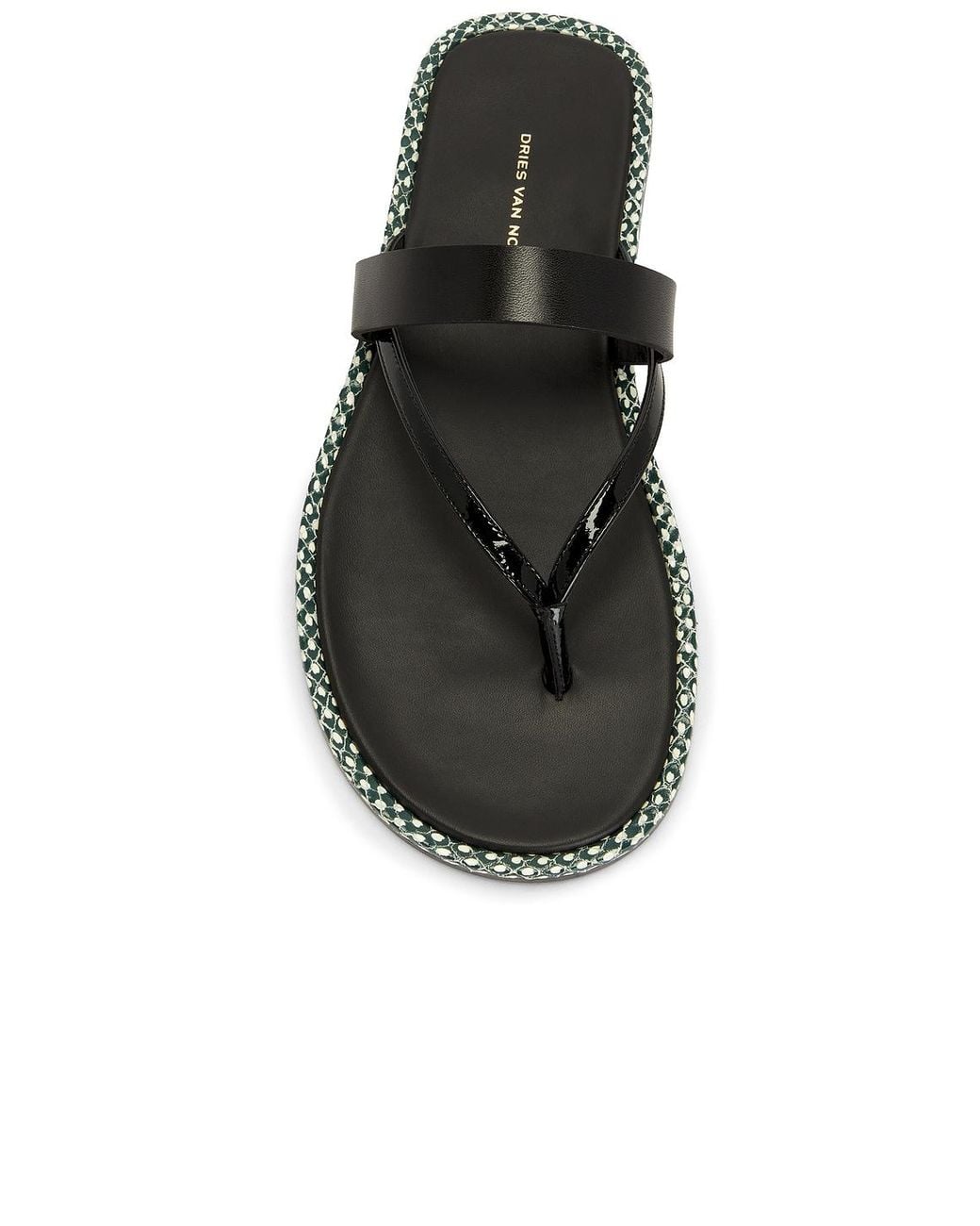 Dries Van Noten Black Flat Sandal