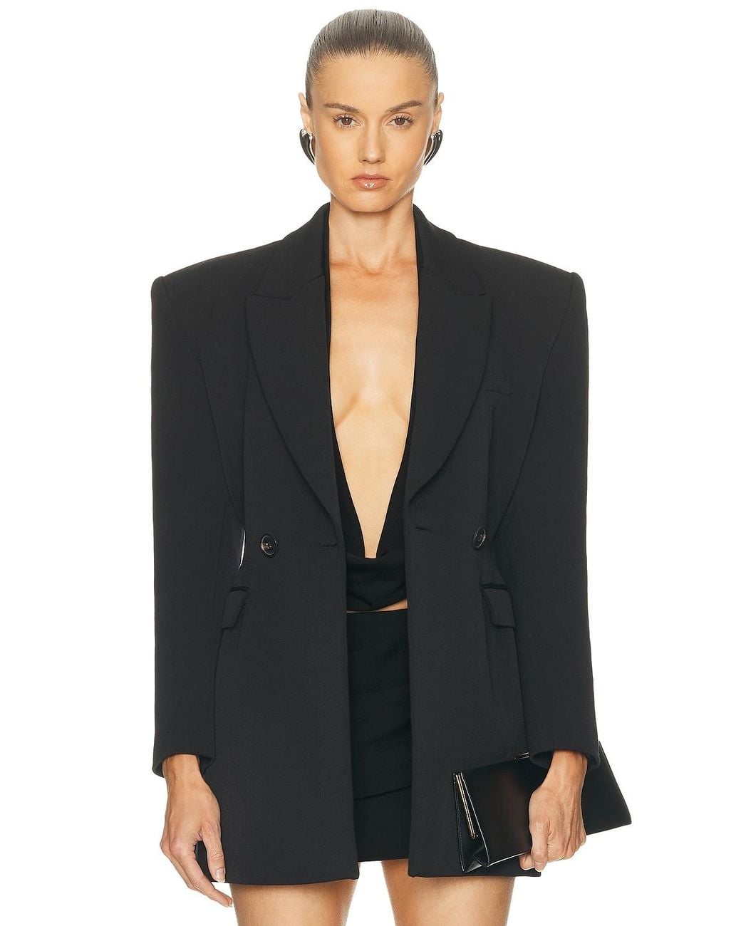 Alex Perry Black Double Breasted Contour Blazer