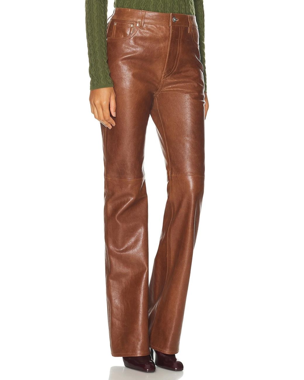 Rabanne Brown Leather Straight Leg
