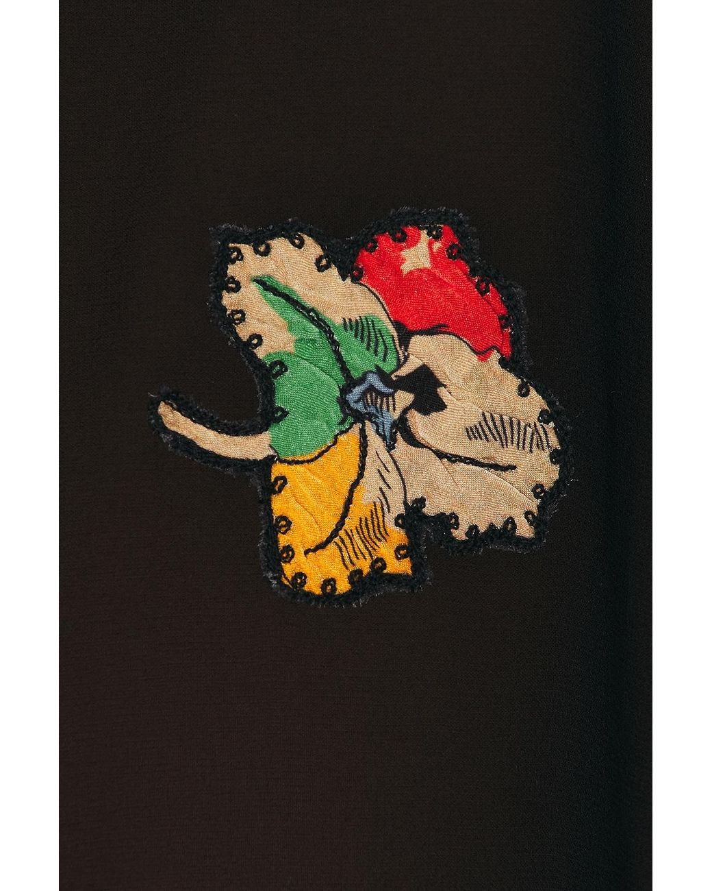 Bode Black Flower Toss Blouse