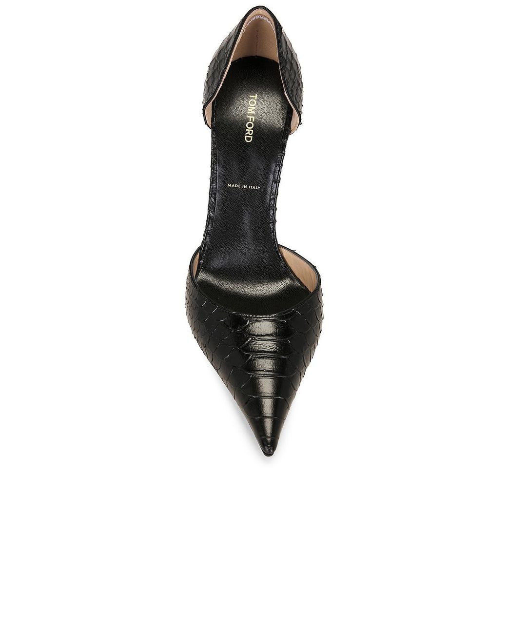 Tom Ford Black Printed Python D'Orsay Pump
