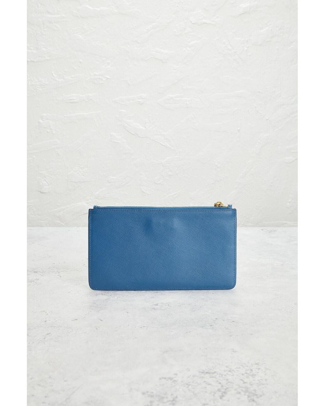 Prada Blue Saffiano Pouch