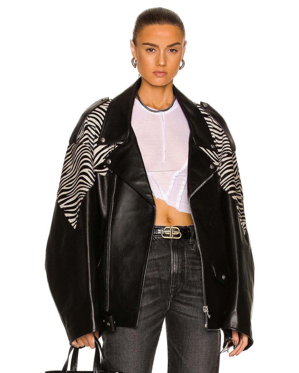 R13 Oversized Motorcycle Jacket in Black Lyst