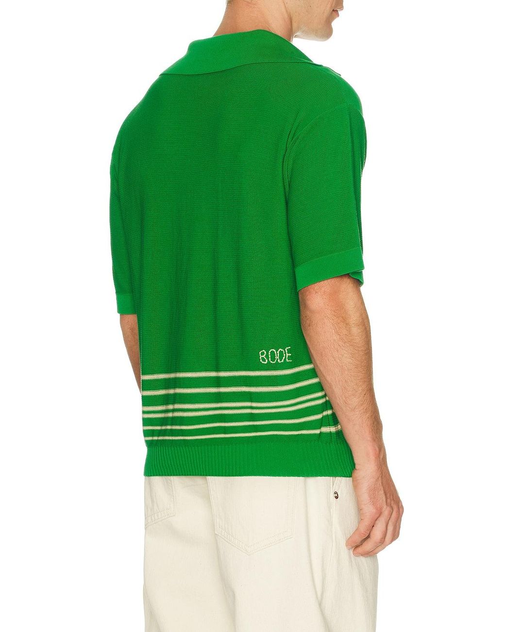 Bode Green Bentgrass Boxy Polo for men