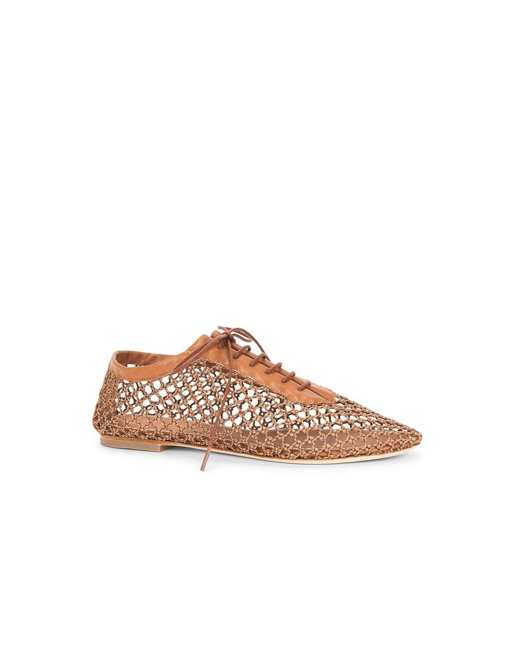 Staud Brown Kit Lace Up Flat