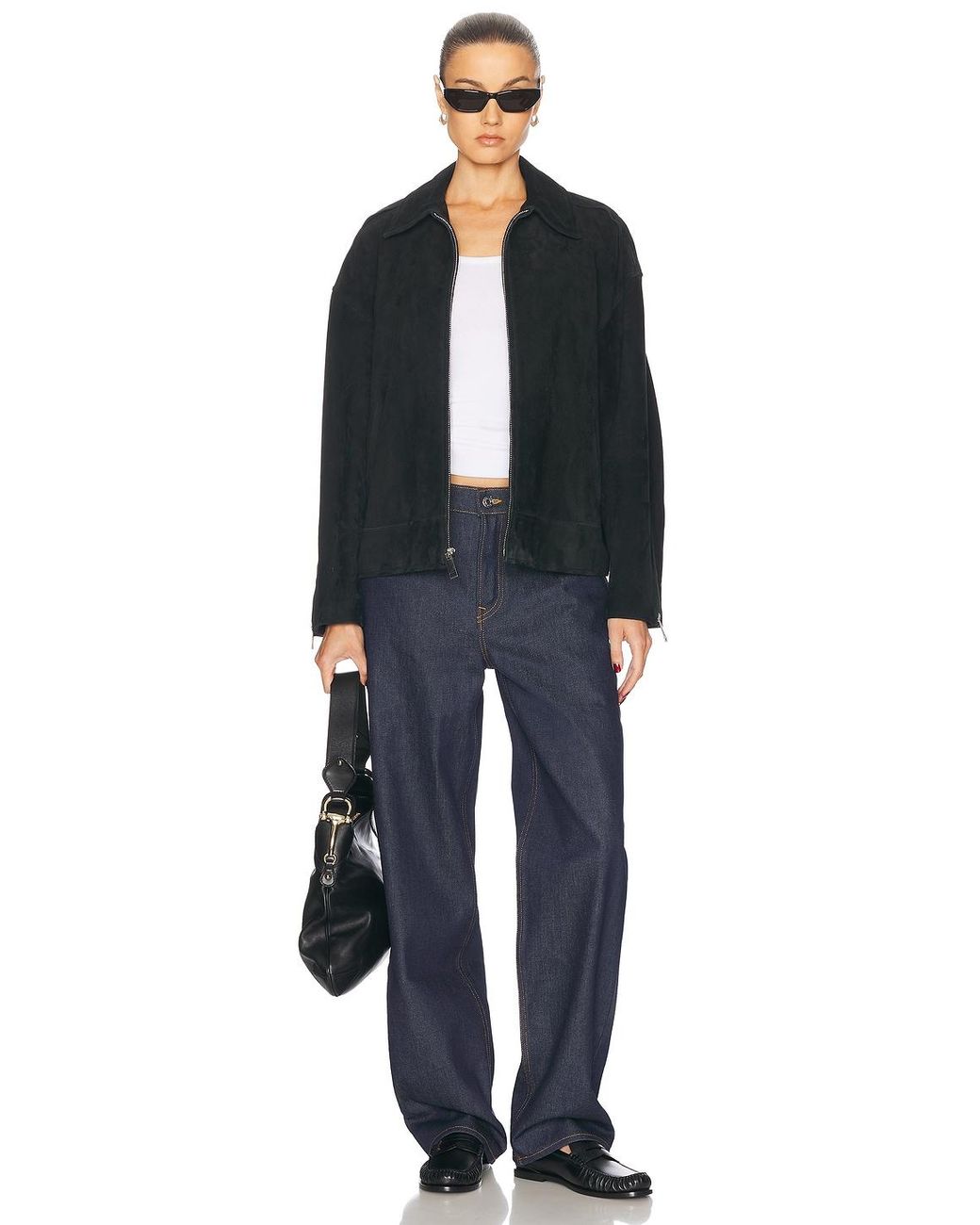 GRLFRND Blue Alek Suede Jacket