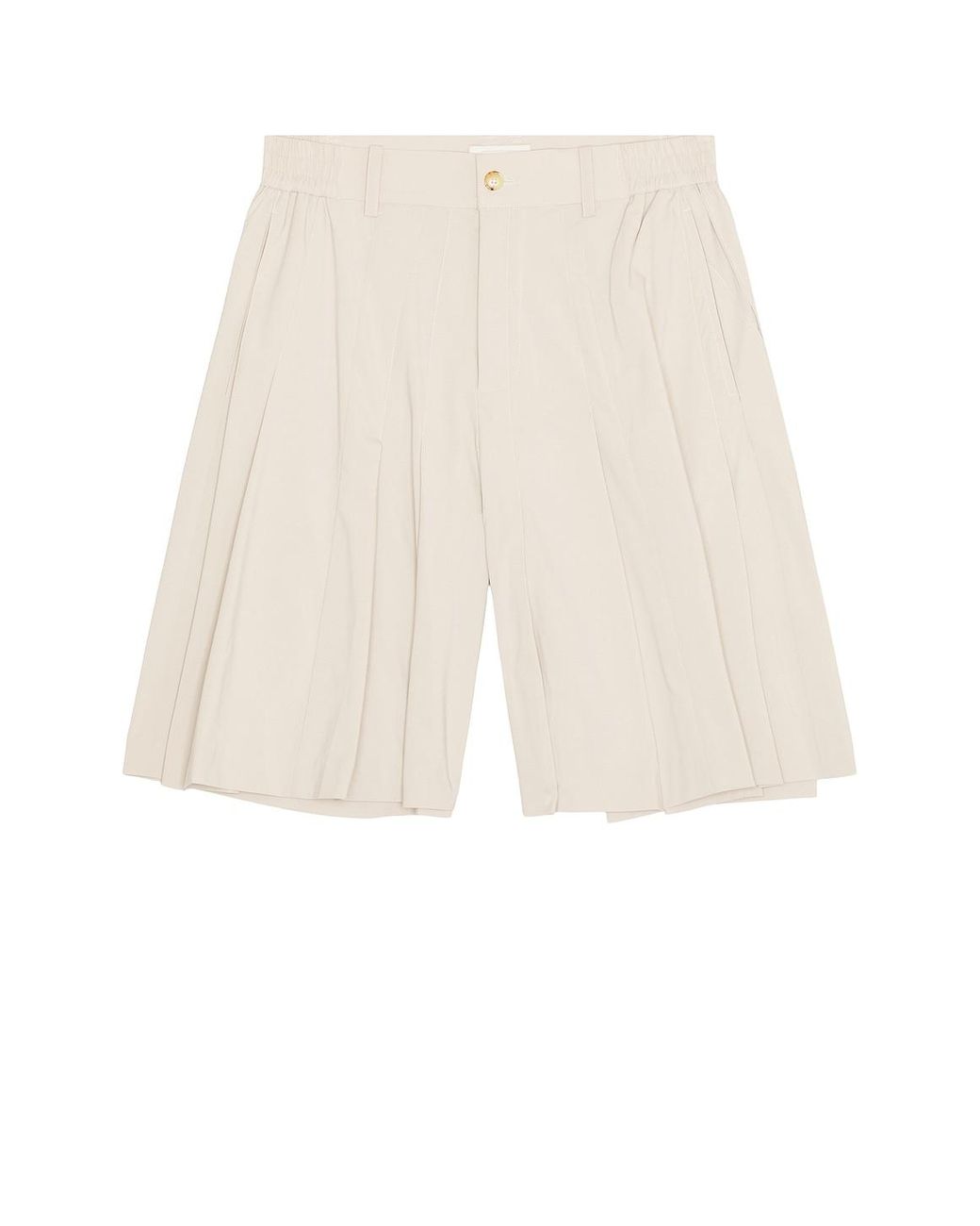 Feng Chen Wang Natural Irregular Pleats Shorts for men
