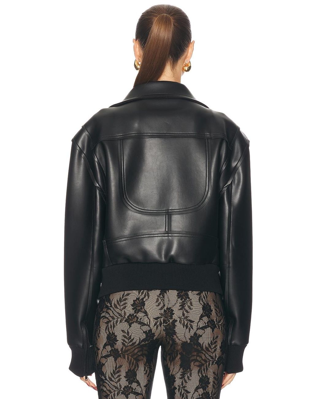 Norma Kamali Black Mini Moto Jacket