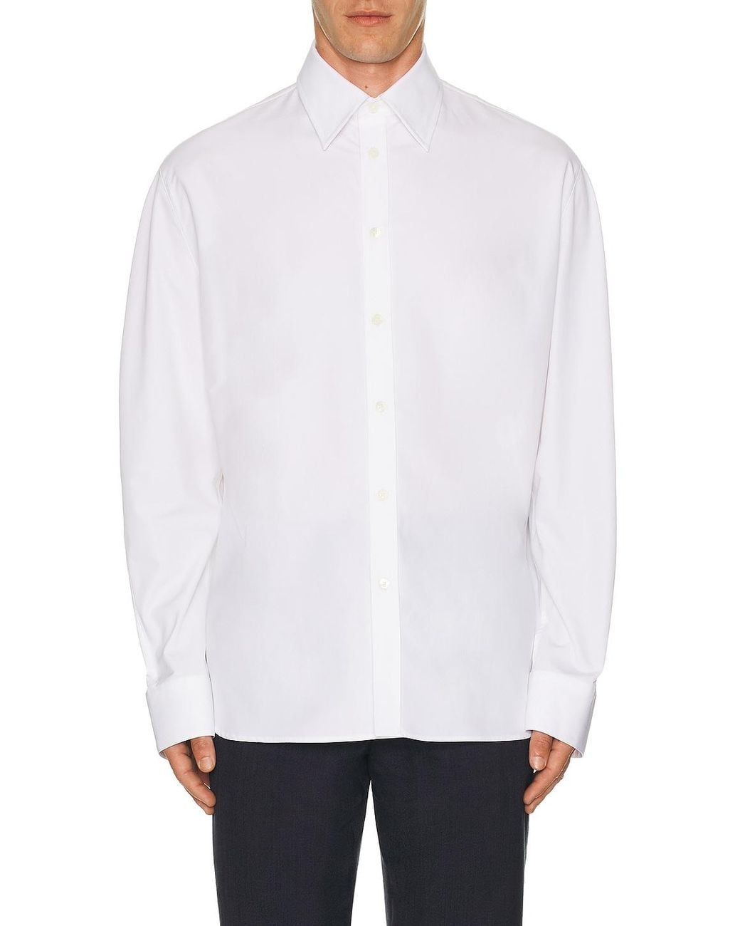 Givenchy White Twisted Sleeve Overshirt for men