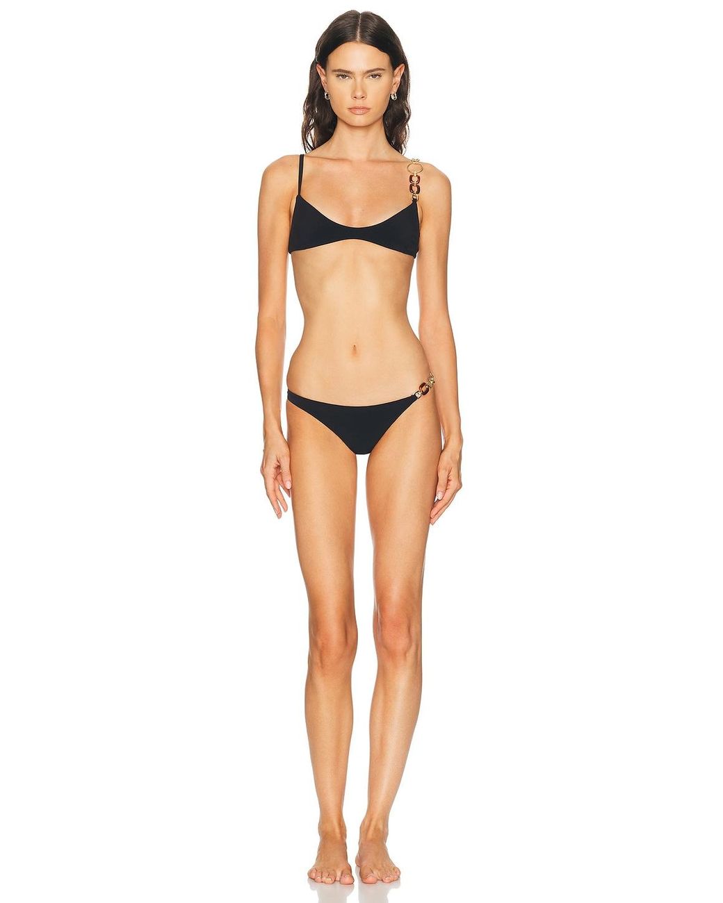 Christopher Esber Black Tortoise Chain Link Bikini Top