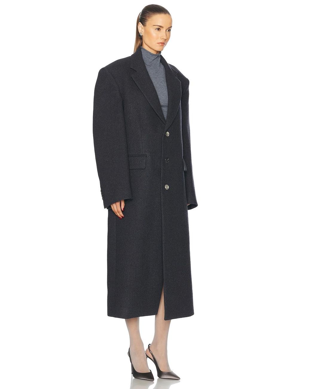 Wardrobe NYC Black Single Breasted Coat
