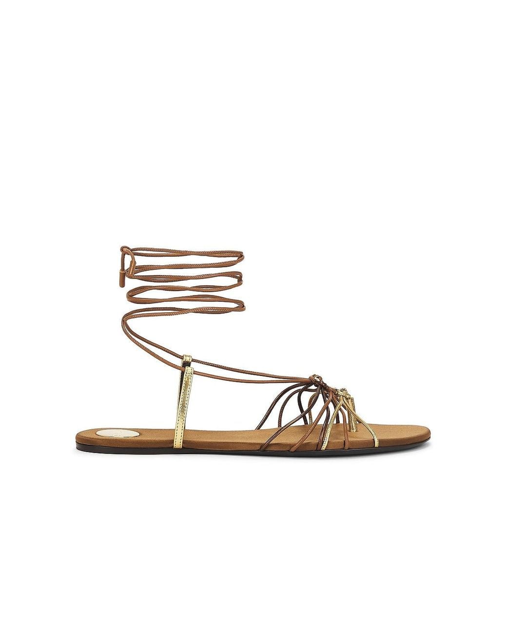Saint Laurent Metallic Bridget Flat Sandal