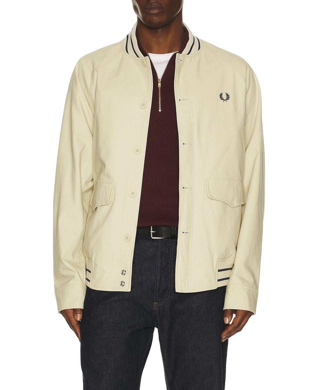 Fred Perry Natural Umpire Bomber Jacket for men
