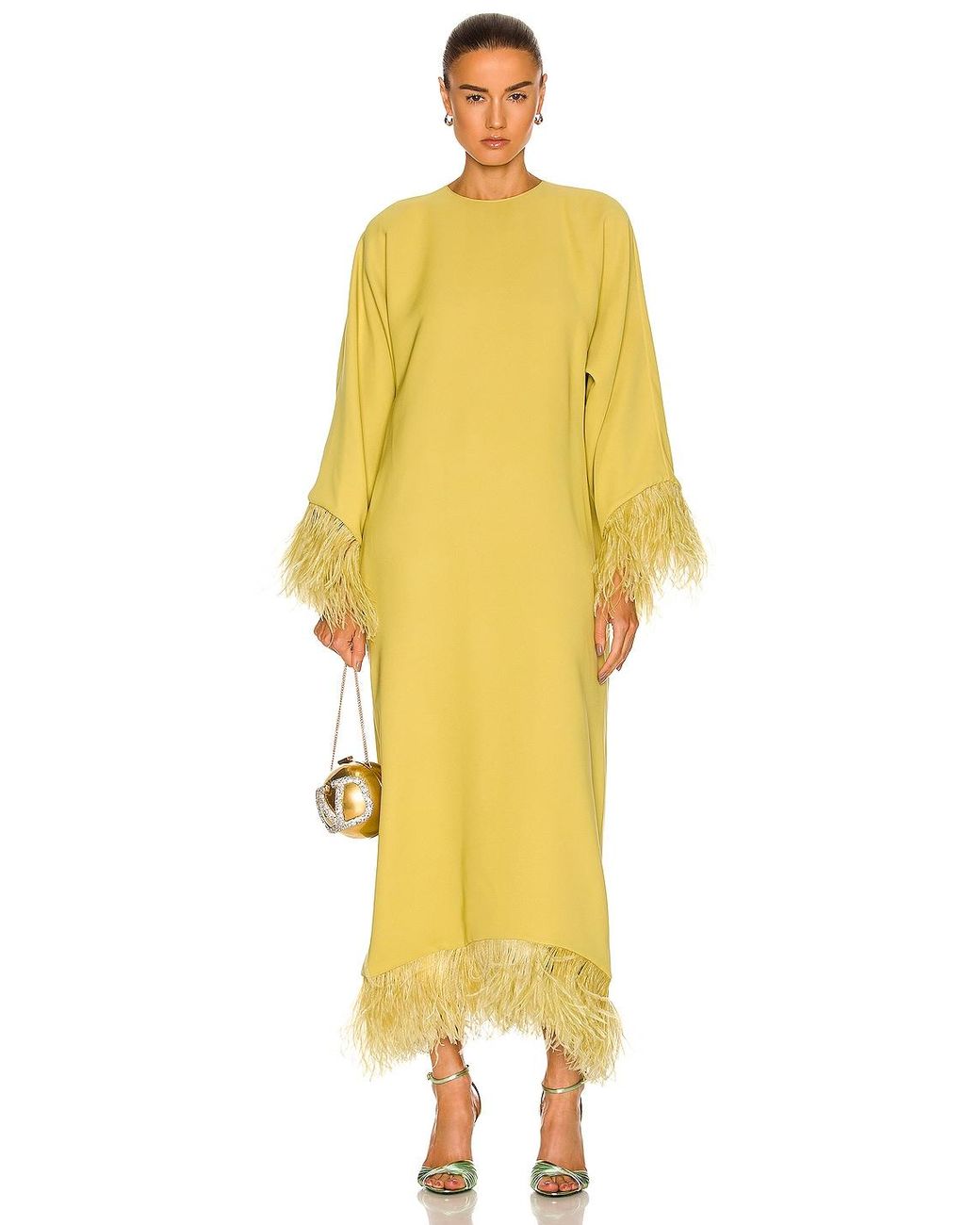 Valentino Feather Dress in Yellow | Lyst