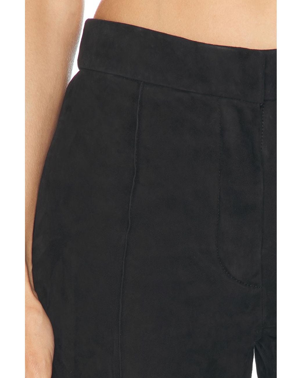 Alex Perry Black Cropped Suede Pant