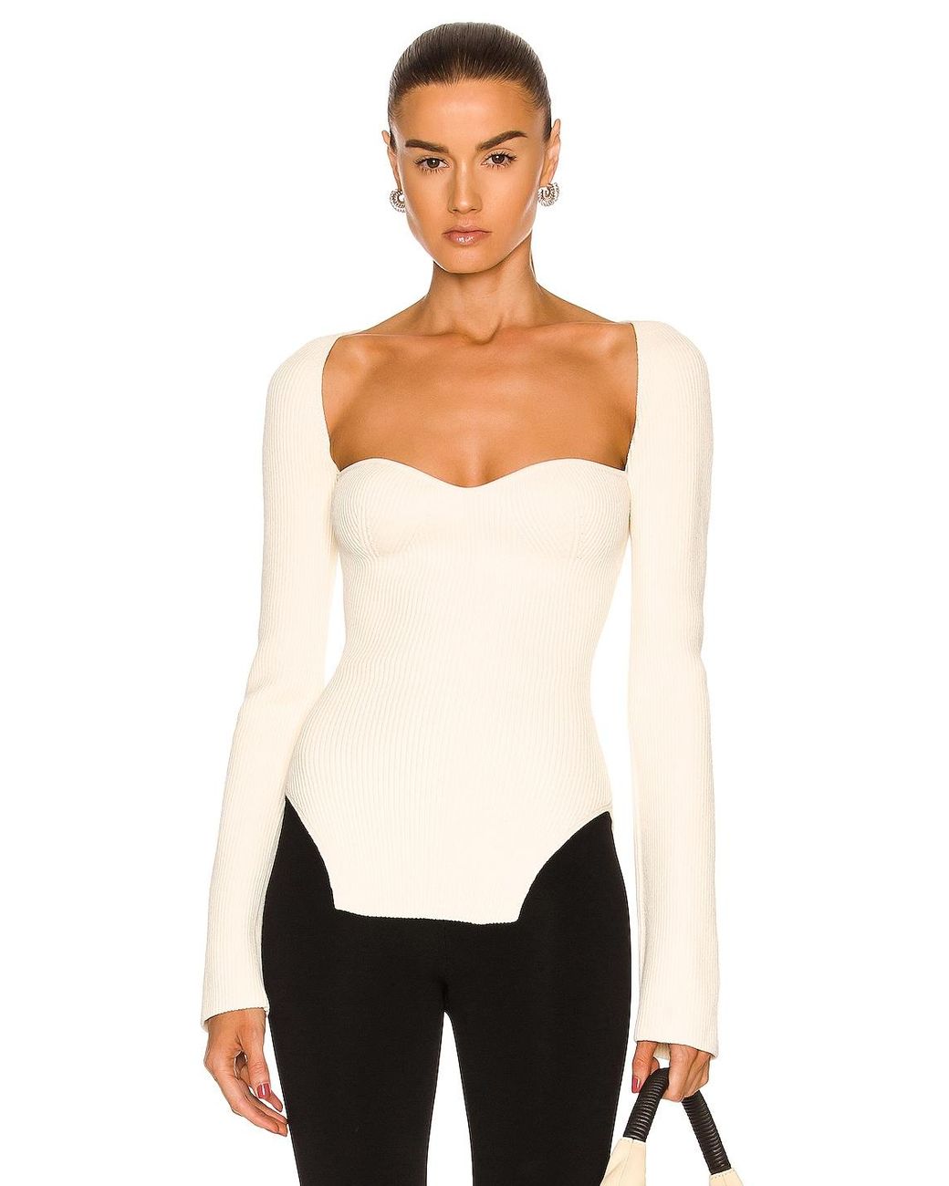 Khaite Synthetic Maddy Long Bustier Top in Cream (White) | Lyst