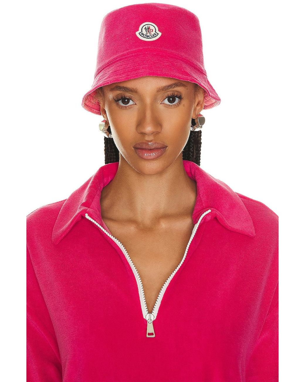 Moncler Pink Terry Bucket Hat