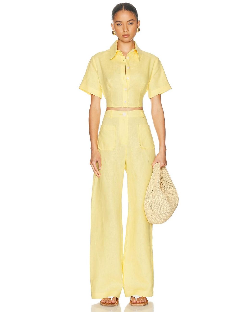Matthew Bruch Yellow Barrel Button Pocket Pant
