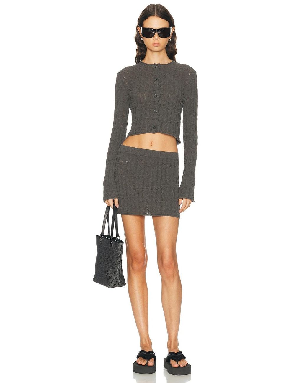Helmut Lang Black Cable Mini Skirt