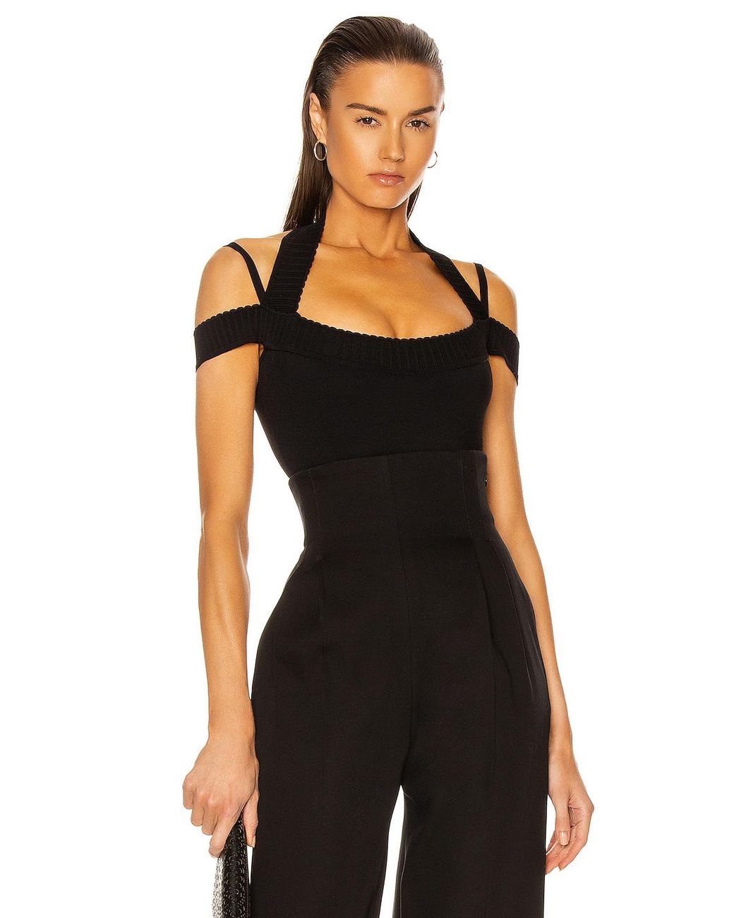 Alaïa Synthetic Cutout Bodysuit in Black - Lyst