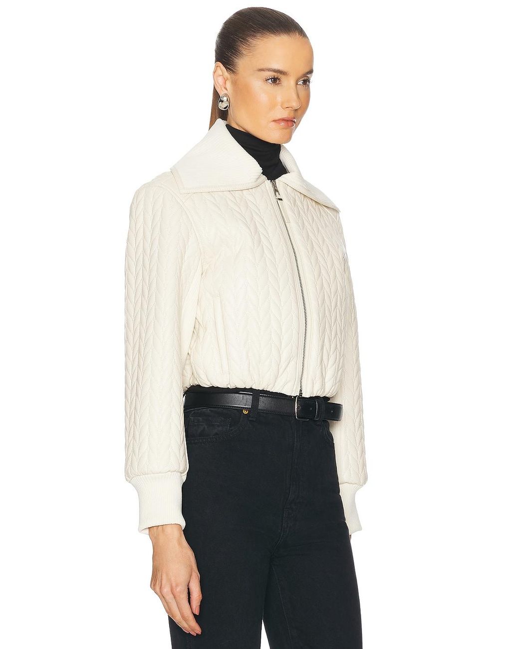 Jonathan Simkhai White Palmer Quilted Cropped Jacket