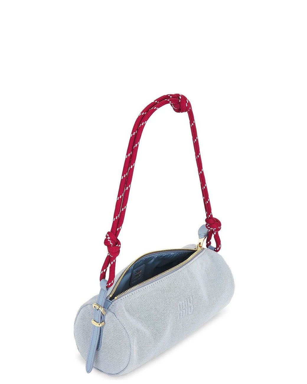 Miu Miu Red Gabardine Contenitori Nastro Bag