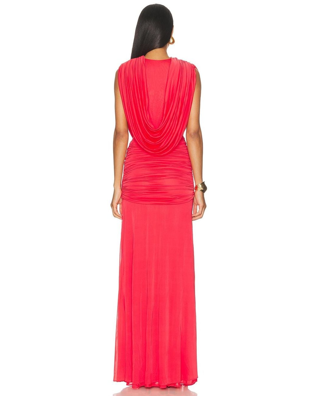 Christopher Esber Red Ripple Drape Gown