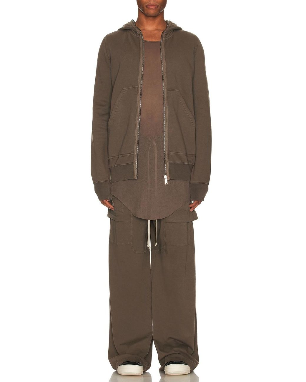 Rick Owens Brown Creatch Cargo Drawstring Pants for men