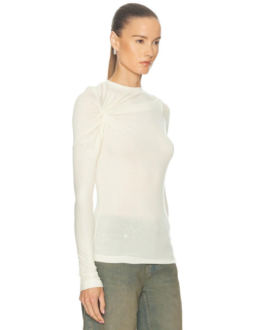 Agolde Natural Lissa Log Sleeve Tee