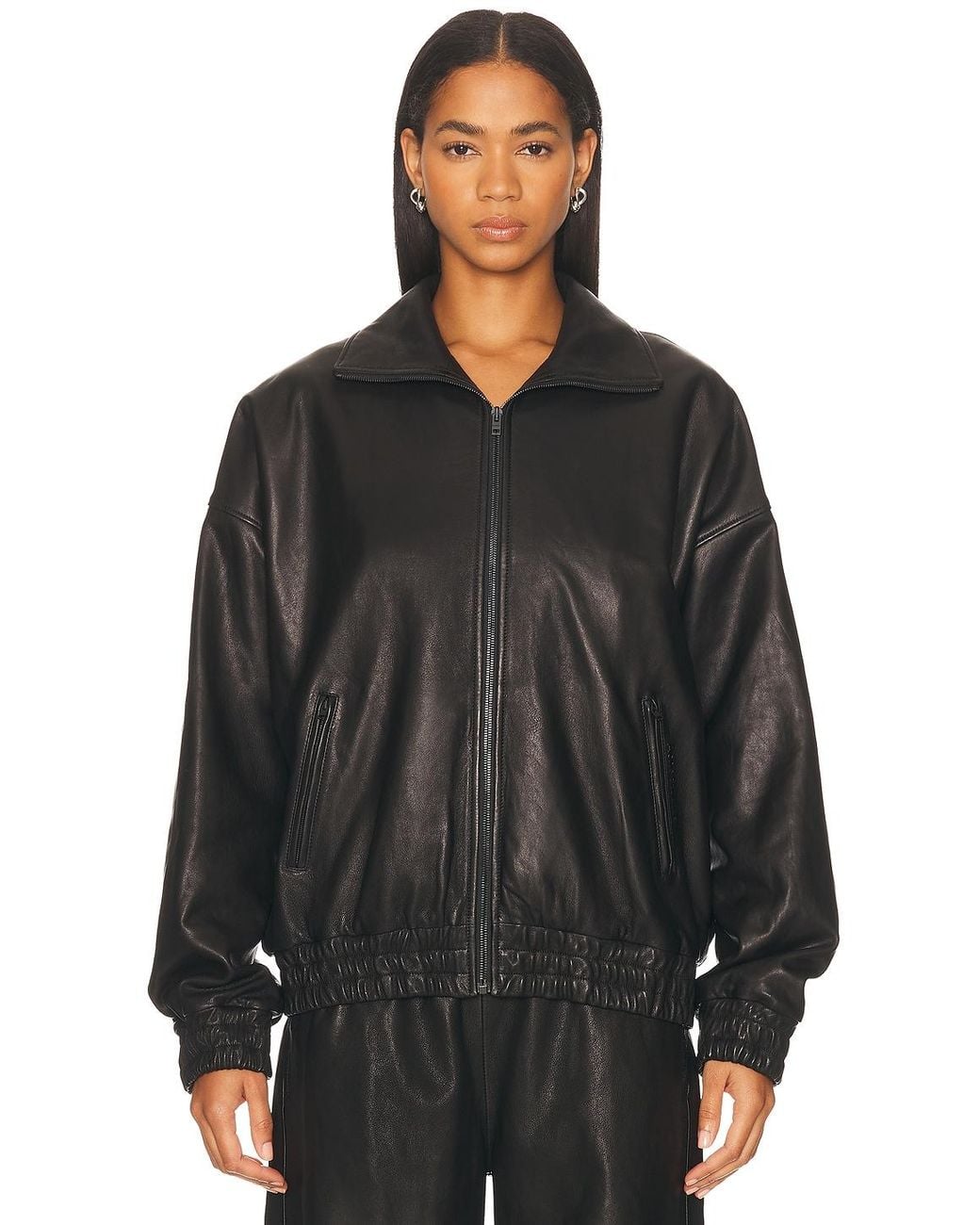 Acne Black Lemmy Crop Leather Jacket