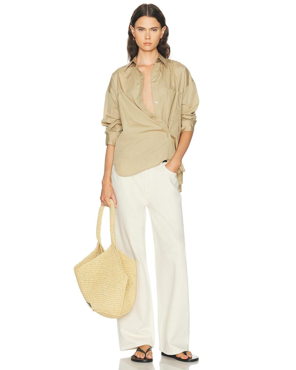 Twp Natural Newest Earl Button Down Top