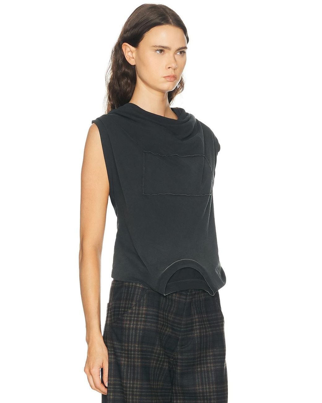Maison Margiela Black Patch Twisted Jersey Top