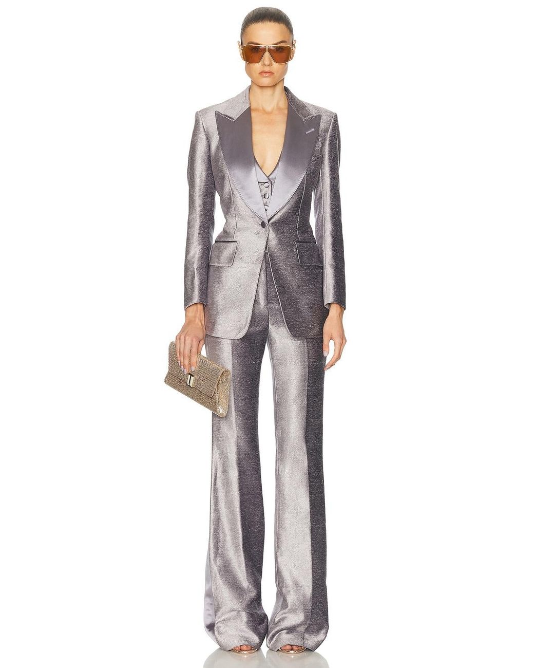 Tom Ford Gray Single Breasted Tuxedo Jacket