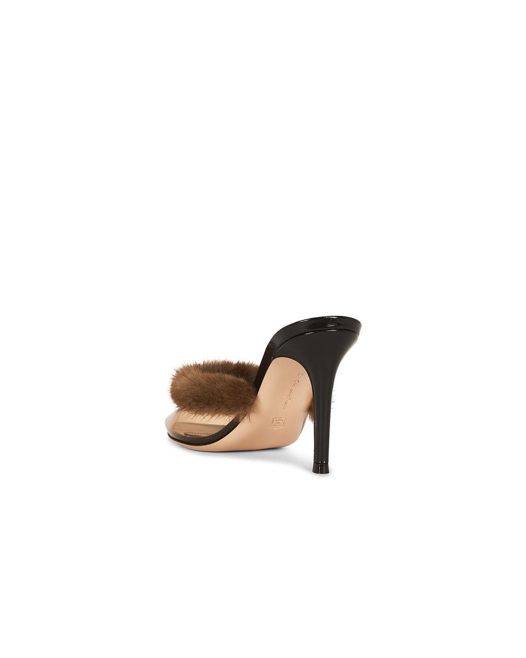 Gianvito Rossi Brown Plexi Mule Sandal