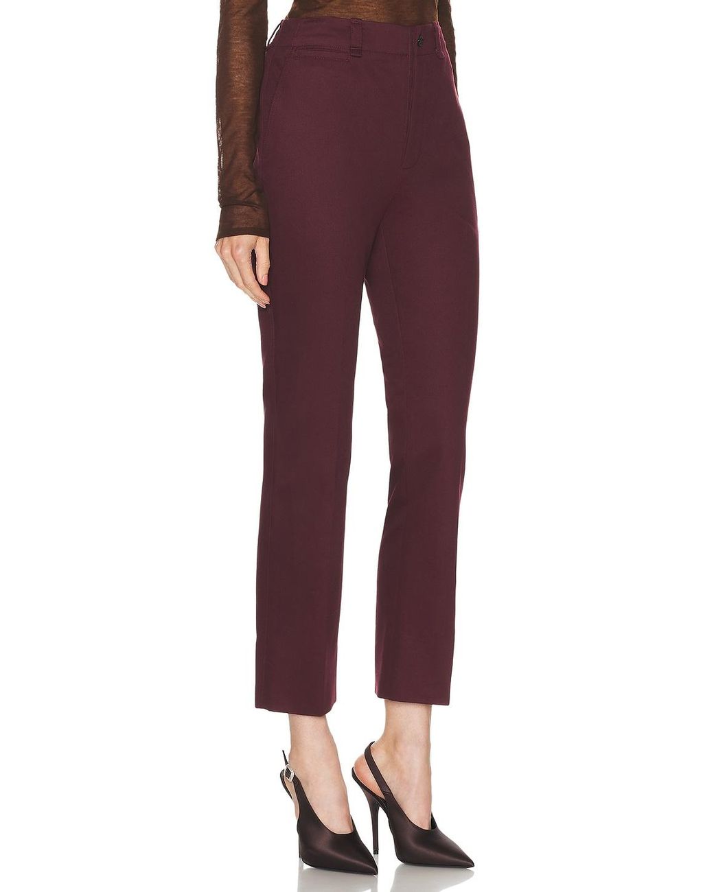 Saint Laurent Red Bootcut Pant