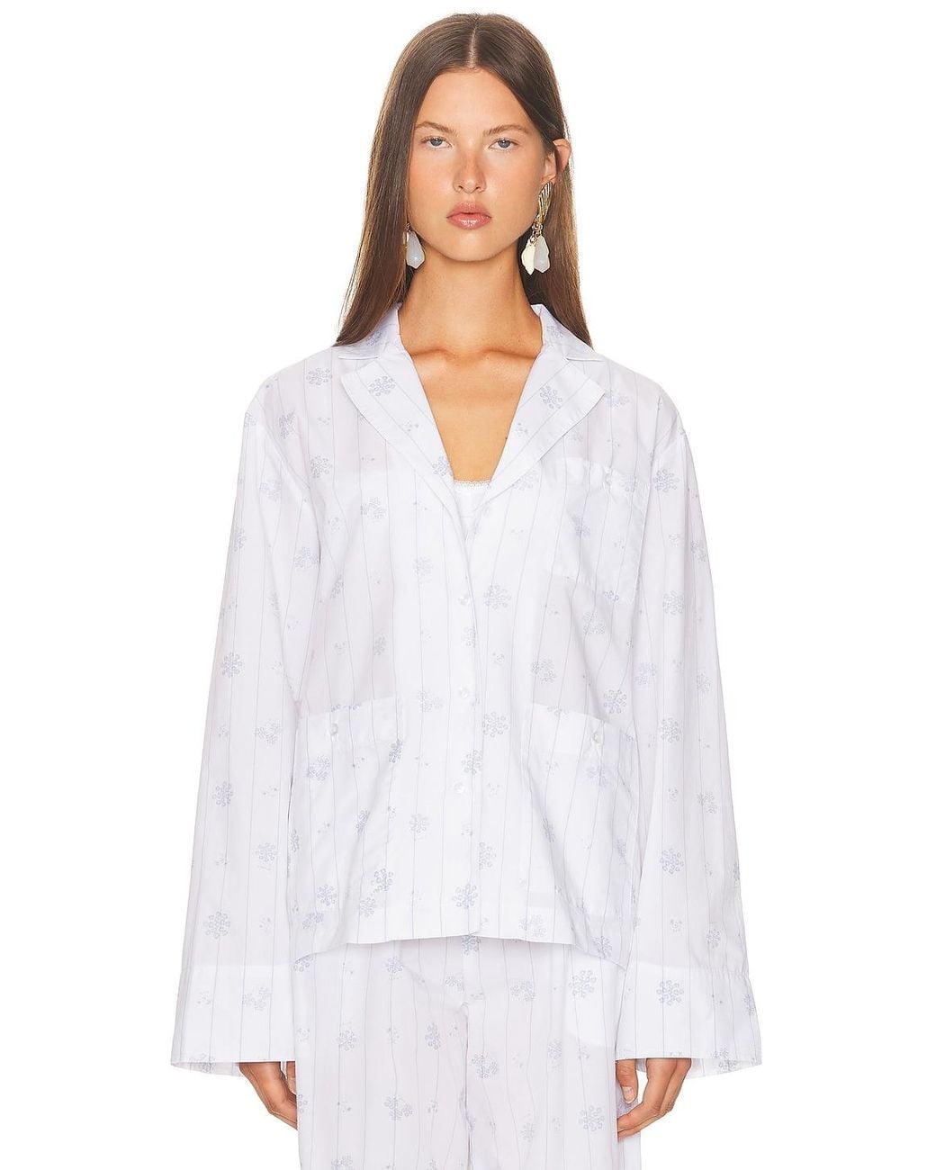 Helsa White Pajama Top