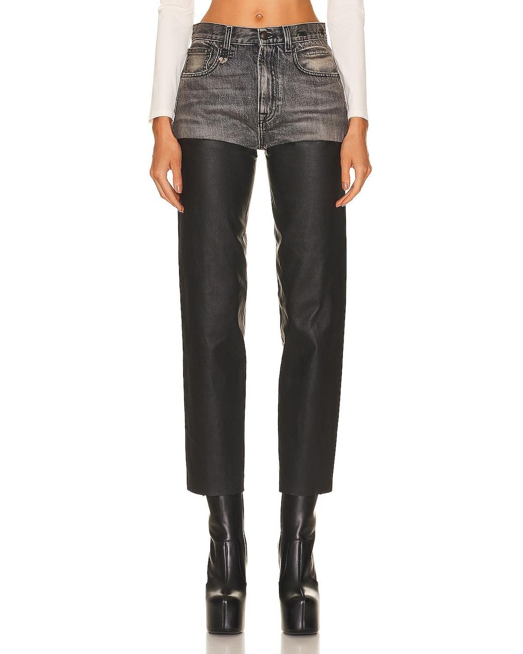 R13 Courtney Leather Chaps Pant in Black Lyst