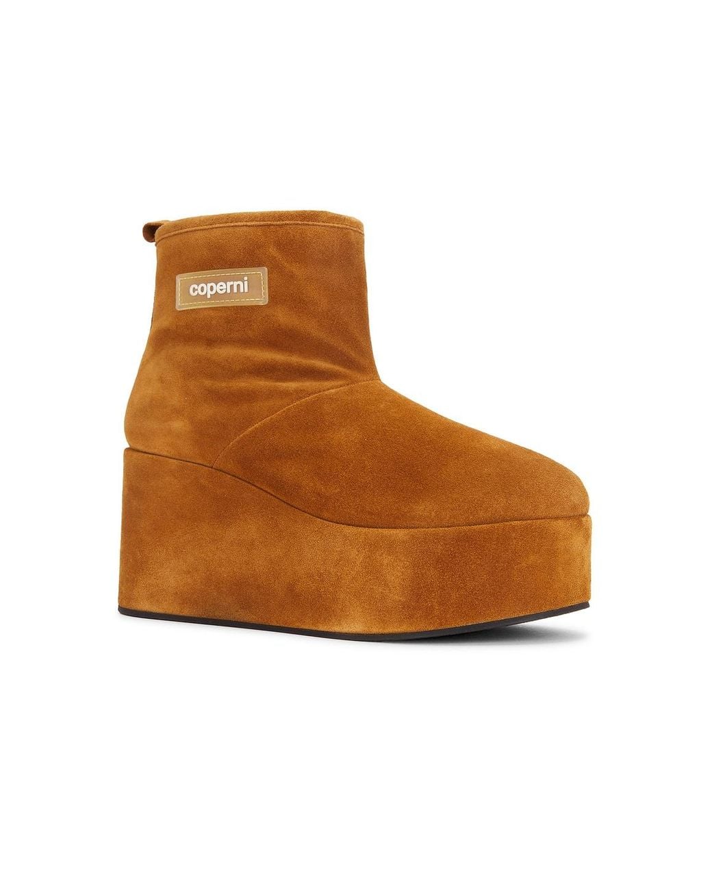Coperni Brown Shearling Wedge Boot