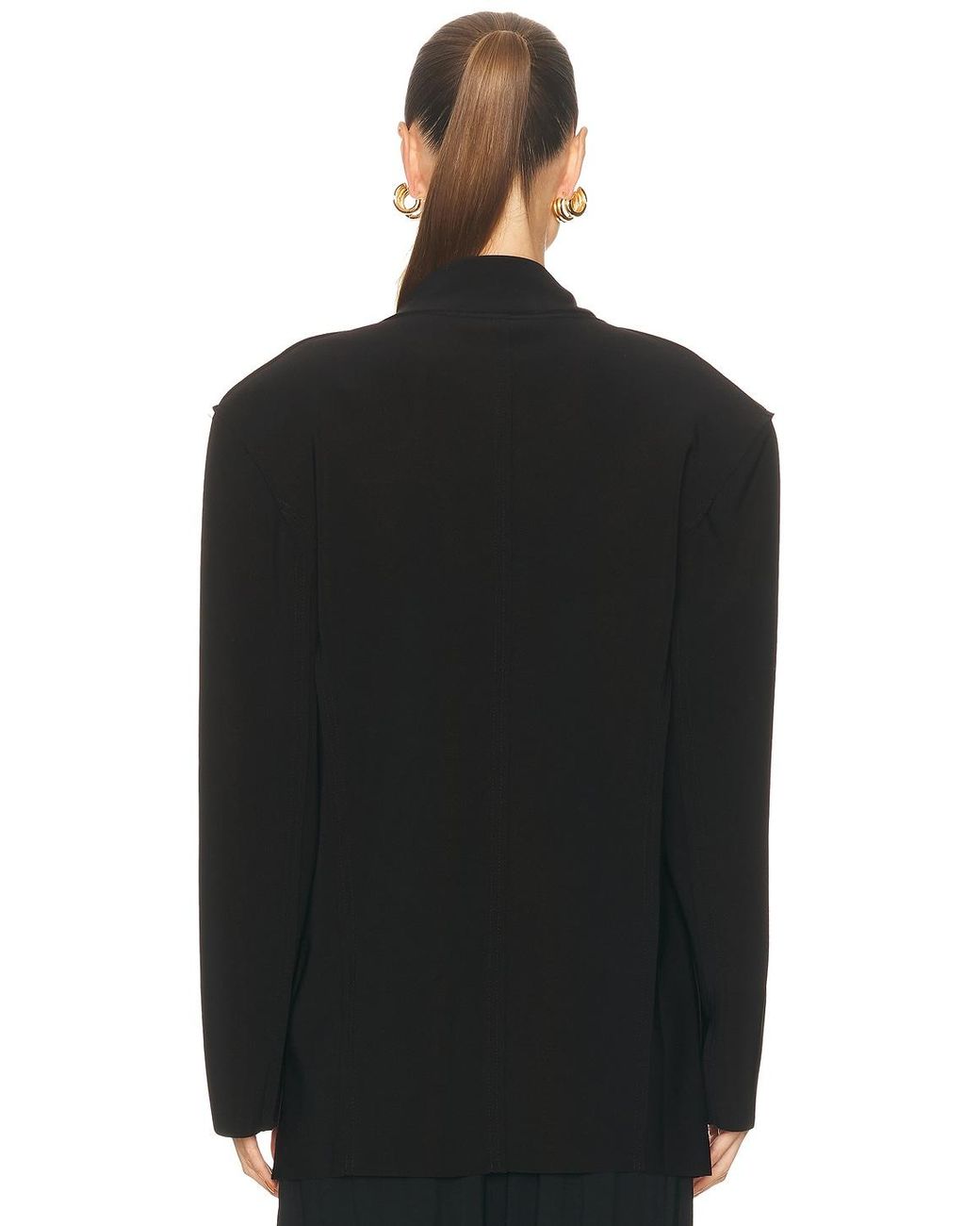 Norma Kamali Black Oversized Single Breasted Jacket