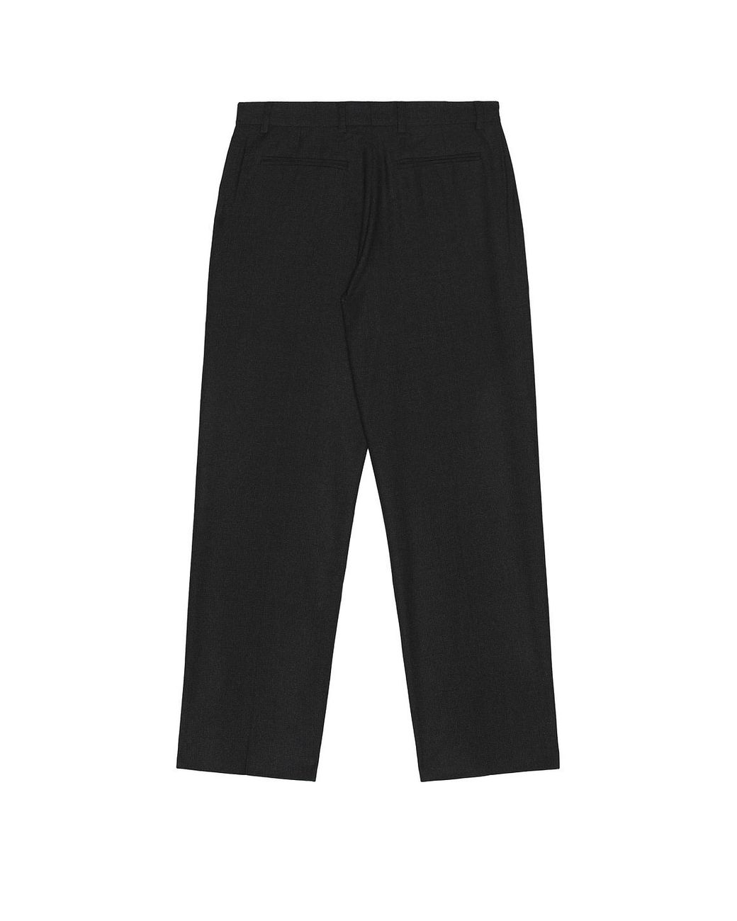 Palmes Black Wool Pleated Trousers for men