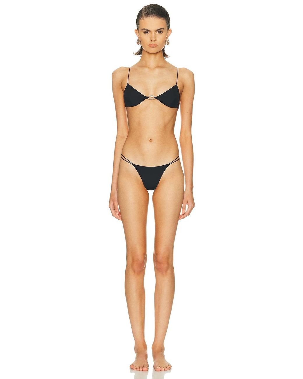 Ziah Black Hardware Petit Bikini Bottom